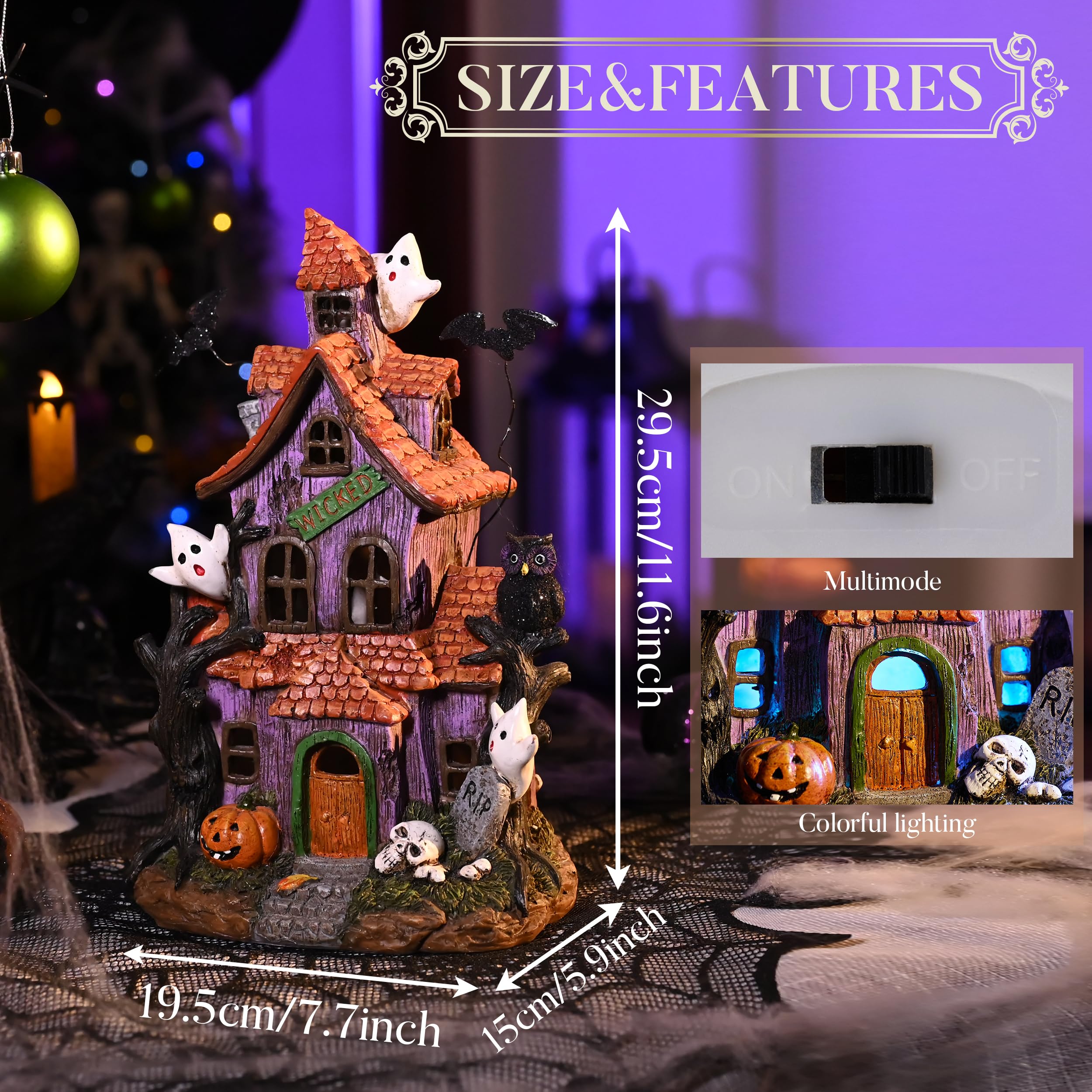 Amazon.co.jp: Valery Madelyn Halloween Haunted House with Bat